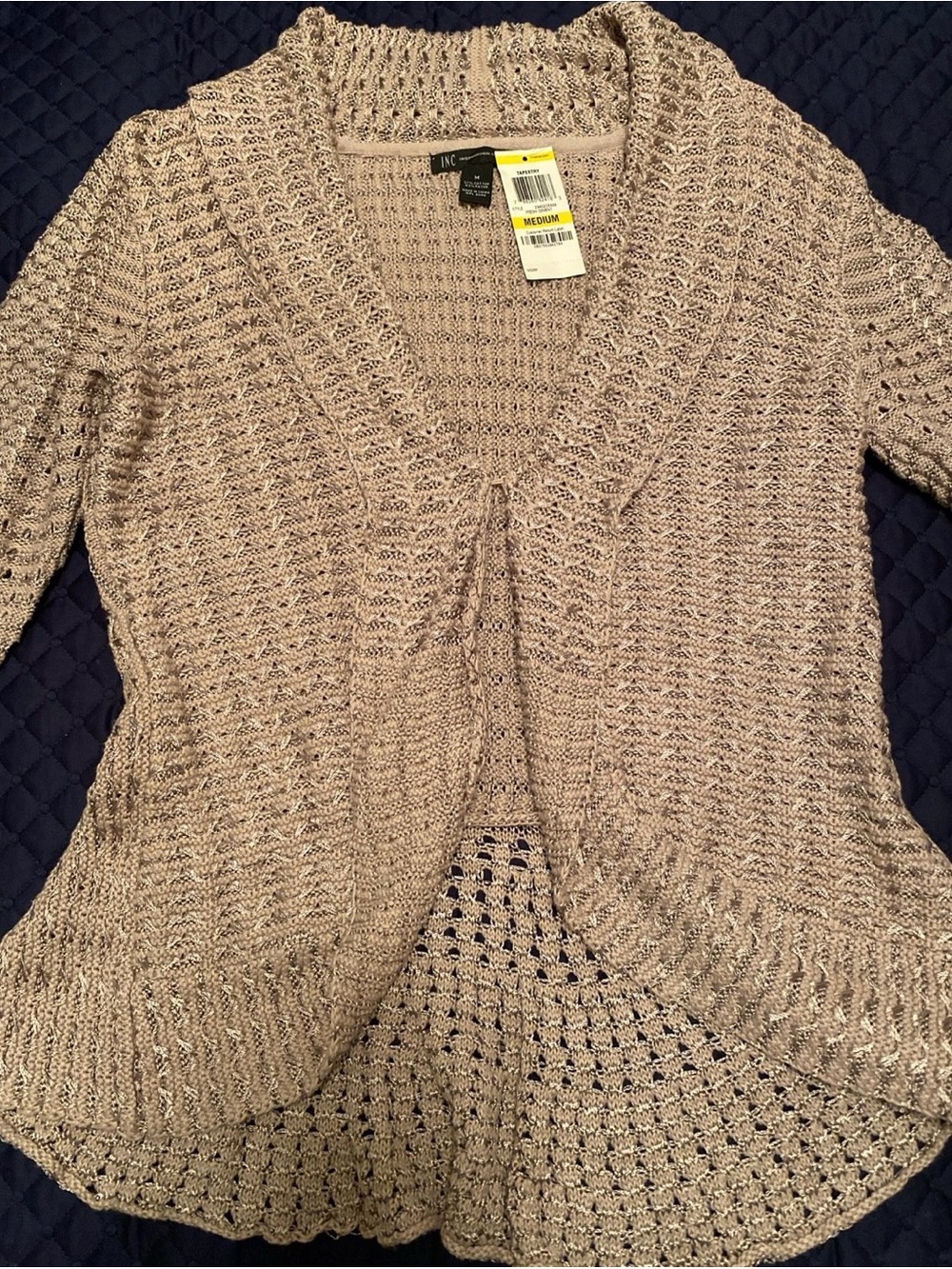 INC International Concepts Women's Taupe Knit Cardigan
